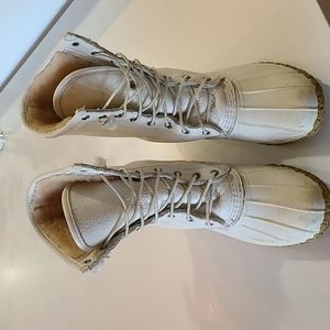 White LL Bean boots